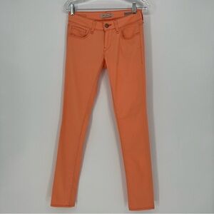 Mavi Serena Women's Low Rise Super Skinny Sz 27x32 Orange Lightweight Stretch